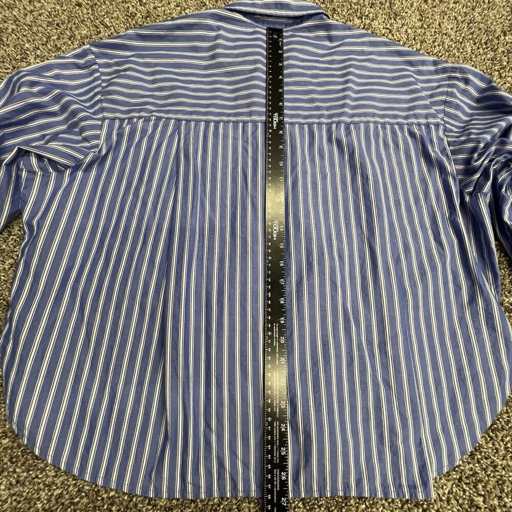 GAP Blue & White Striped Long Sleeve Button Up LG Cotton Classic Preppy Capsule - Picture 4 of 5